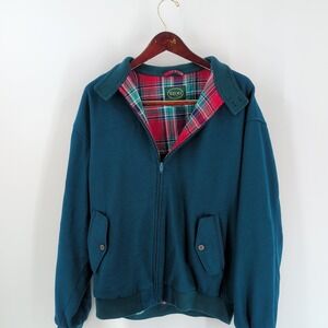 Vintage 90's IZOD‎ Full Zip Long Sleeve Retro Bomber Jacket Teal Blue Size L